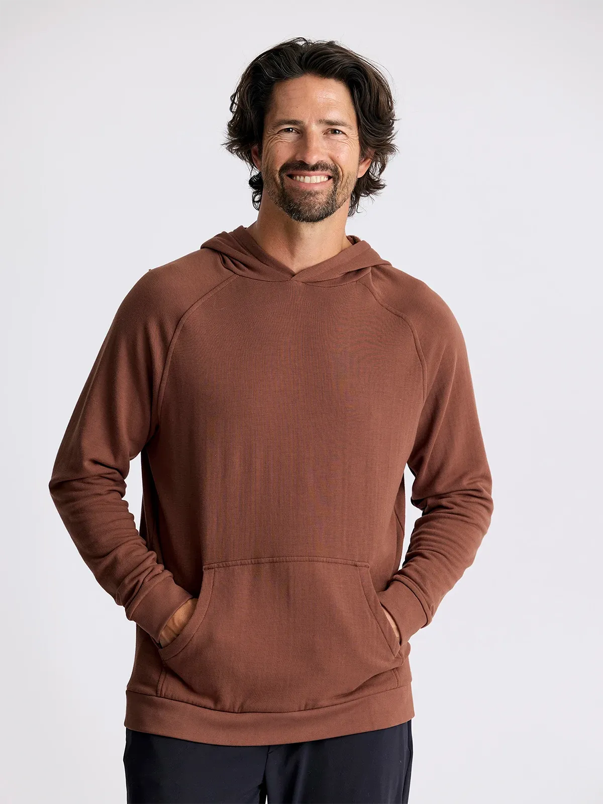 Men's Bamboo Lightweight Fleece Hoodie - Chestnut