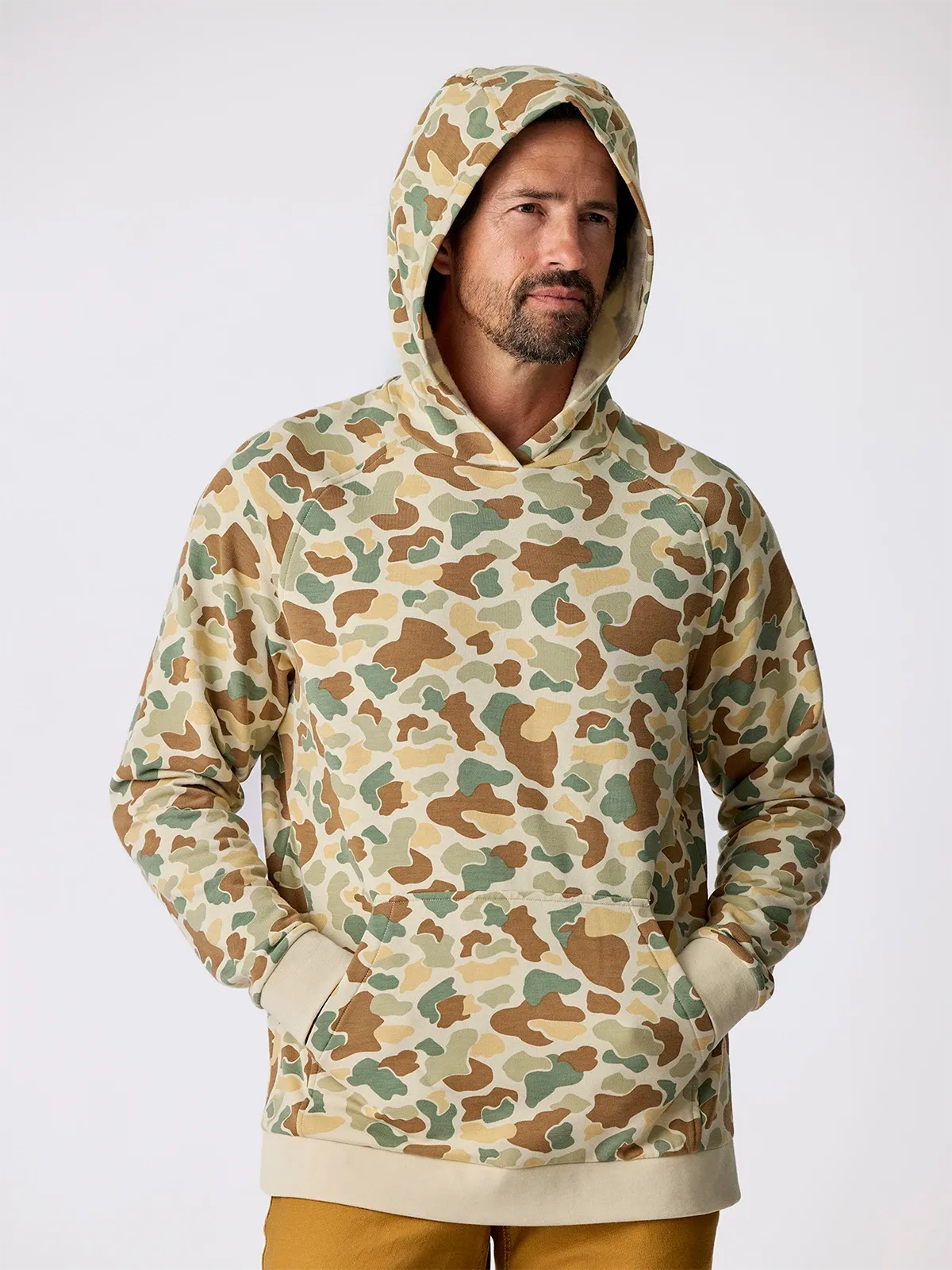 Men's Bamboo Lightweight Fleece Hoodie - Vintage Camo