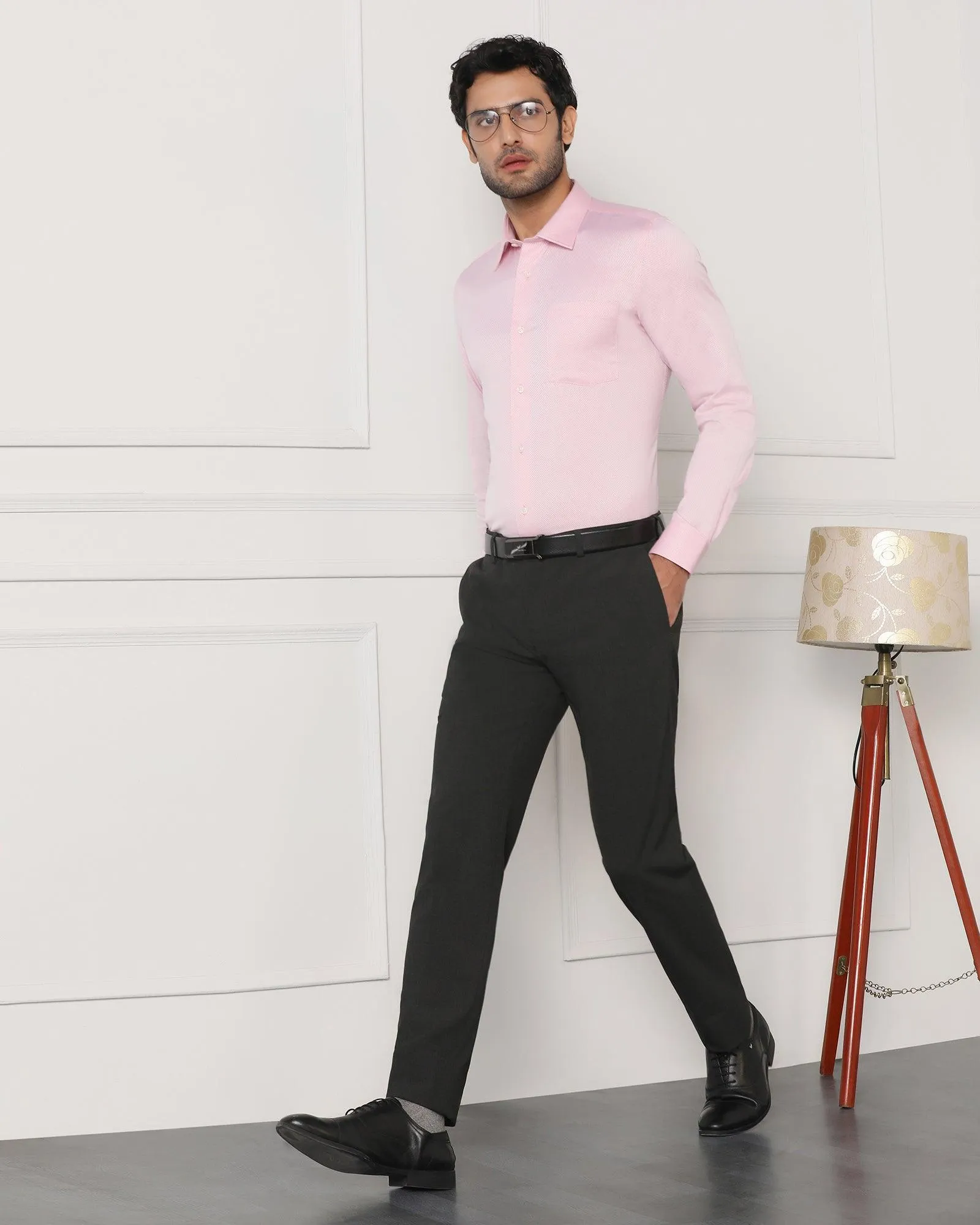 Must Haves Slim Fit B-91 Formal Charcoal Solid Trouser - Travis