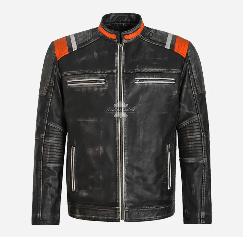 Nomadic Waxed Vintage Men's Biker Leather Jacket