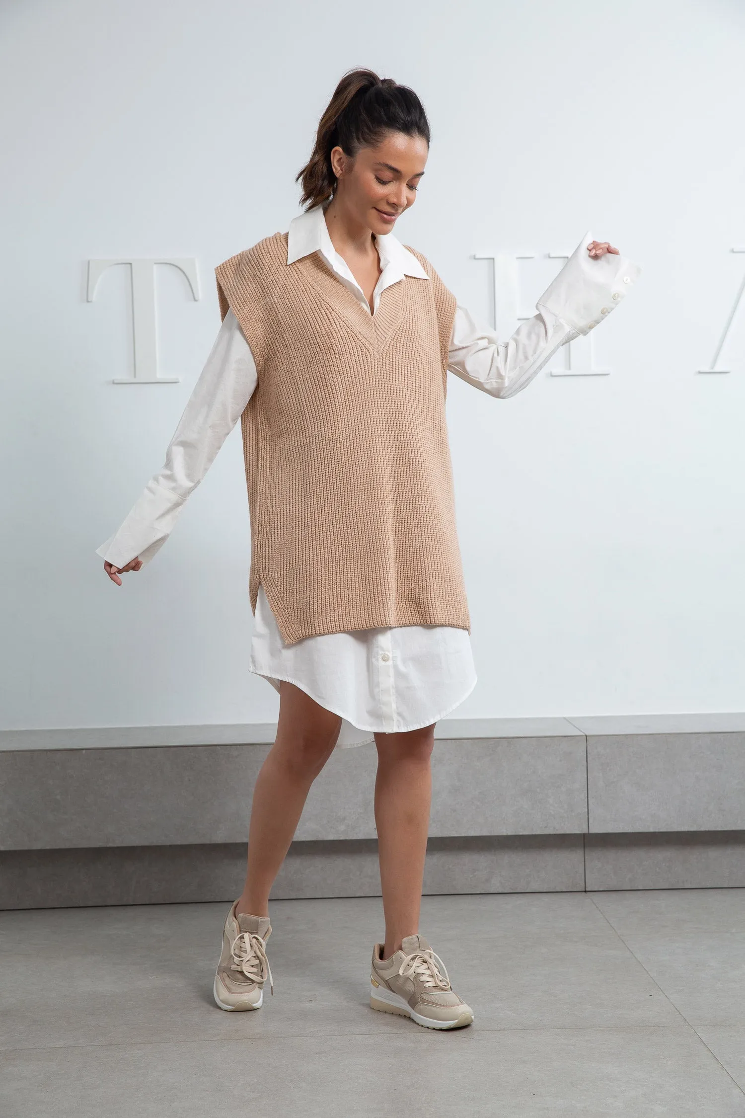 Oversized Knit Vest - Mitcha Label