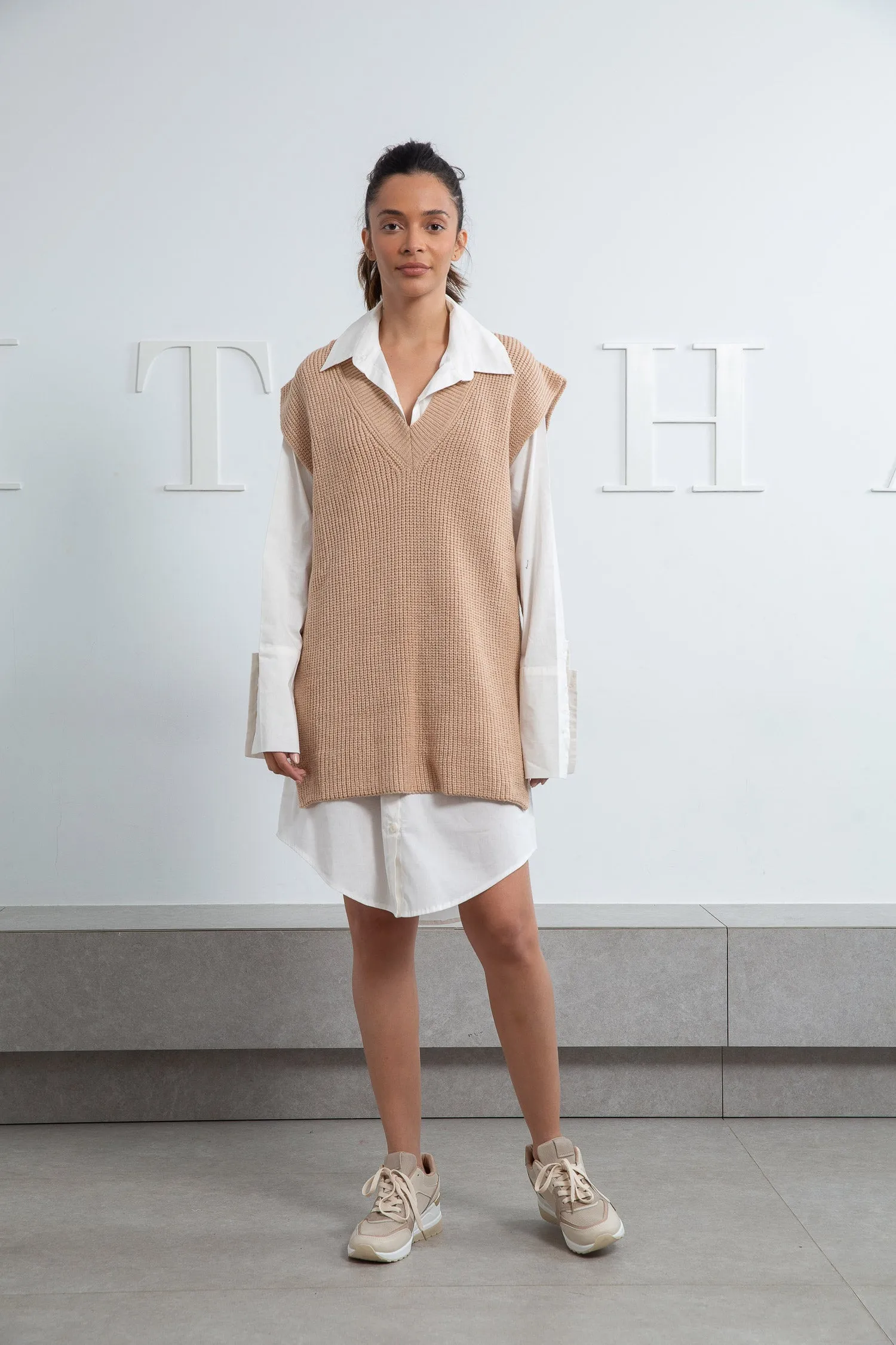 Oversized Knit Vest - Mitcha Label