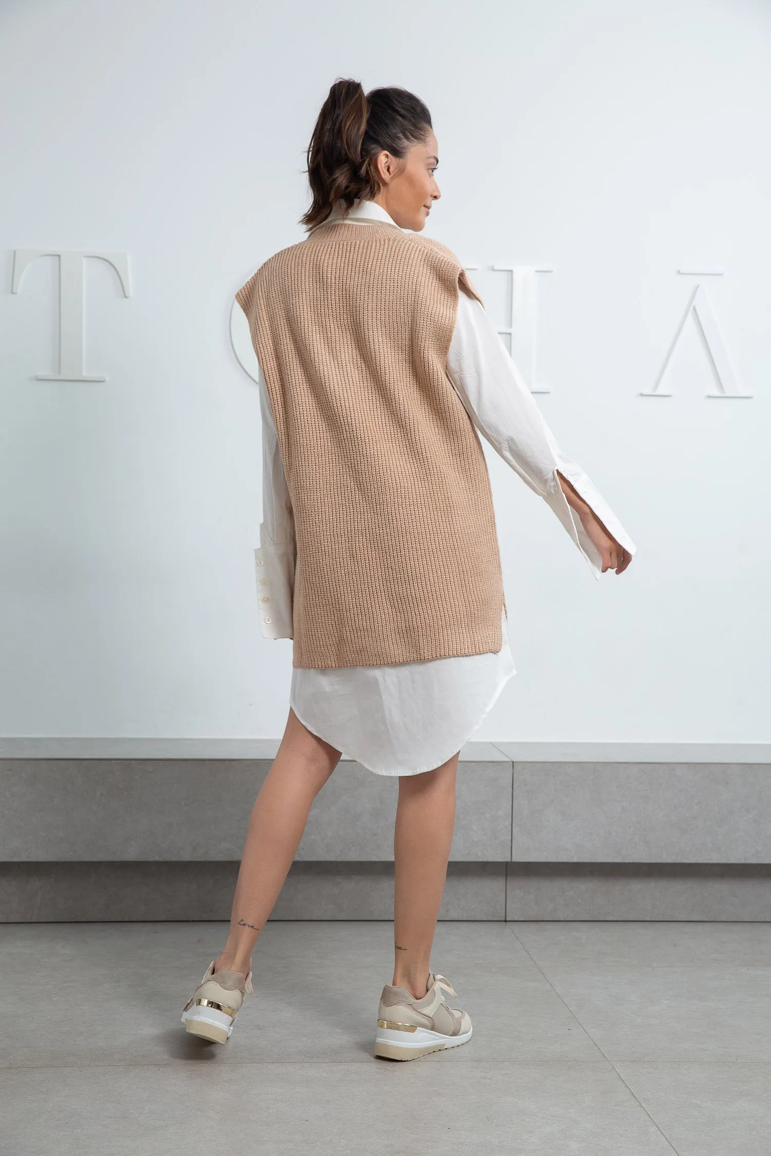 Oversized Knit Vest - Mitcha Label