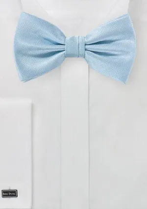 Powder Blue Herringbone Bowtie