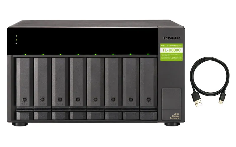 Qnap Tl-D800c - Hard Drive Array - 8 Bays (Sata-600) - Usb 3.2 Gen 2 (External)