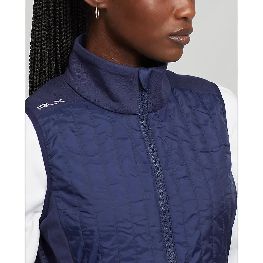 RLX Ralph Lauren Women's Cool Wool Hybrid Performance Full Zip Vest - French Navy