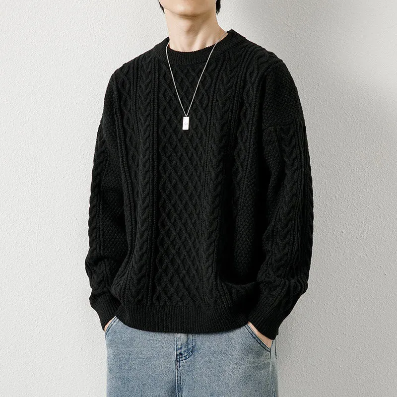 Round Neck  Men's Knitted Sweater