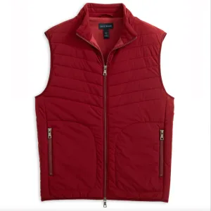 Scott Barber Stretch Nylon Puffer Vest - Burgundy