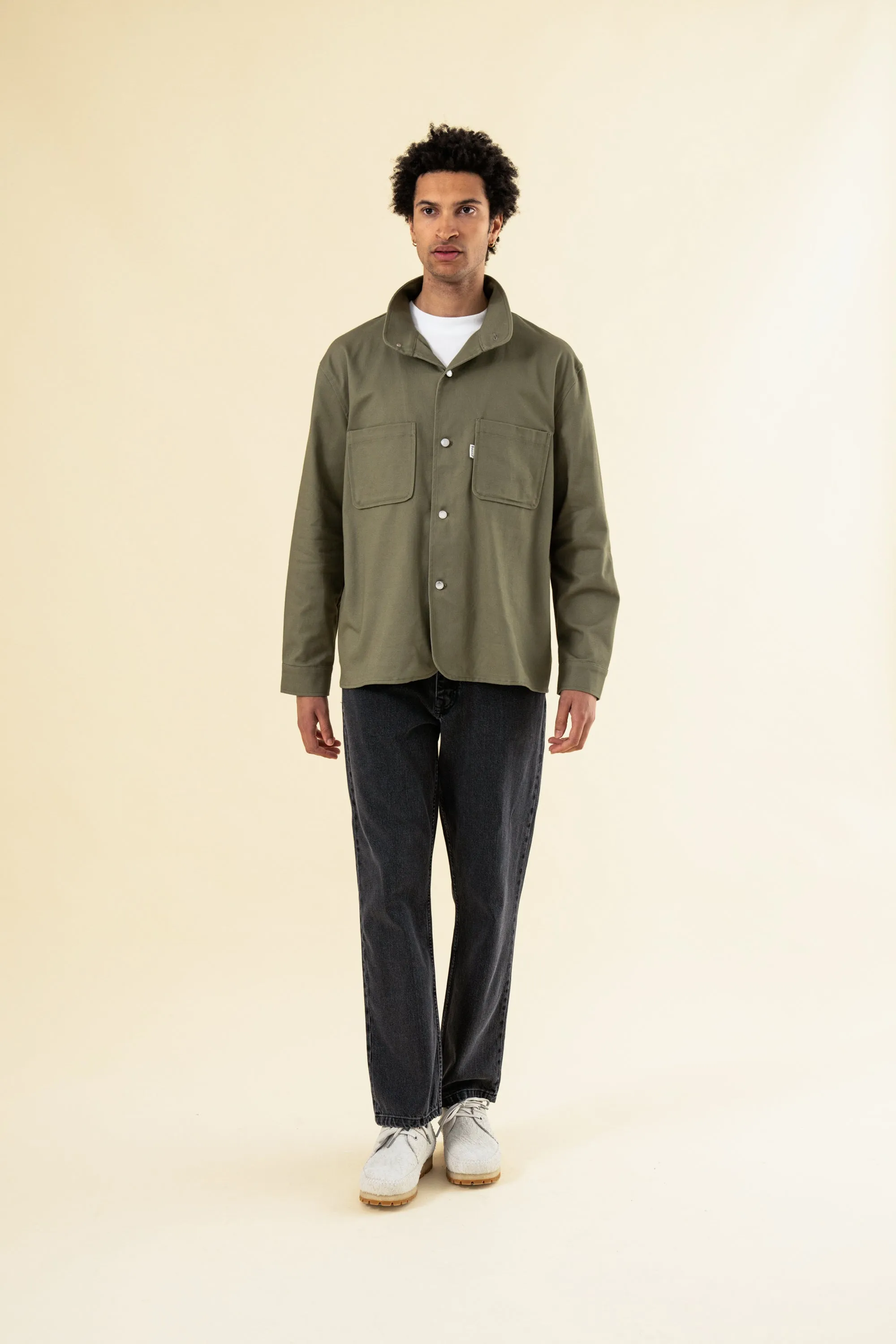 SOFT CANVAS OVERSHIRT - KHAKI