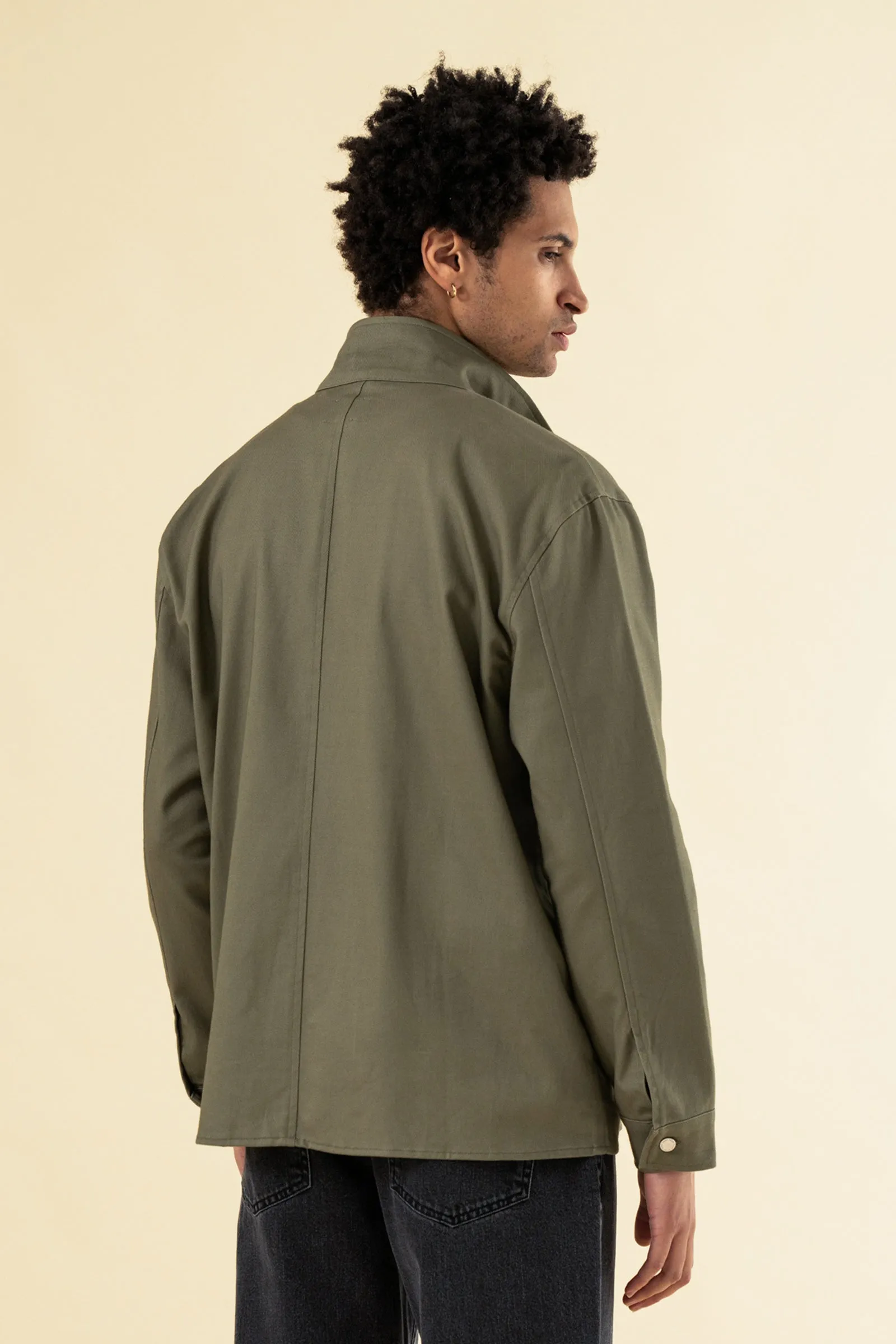 SOFT CANVAS OVERSHIRT - KHAKI