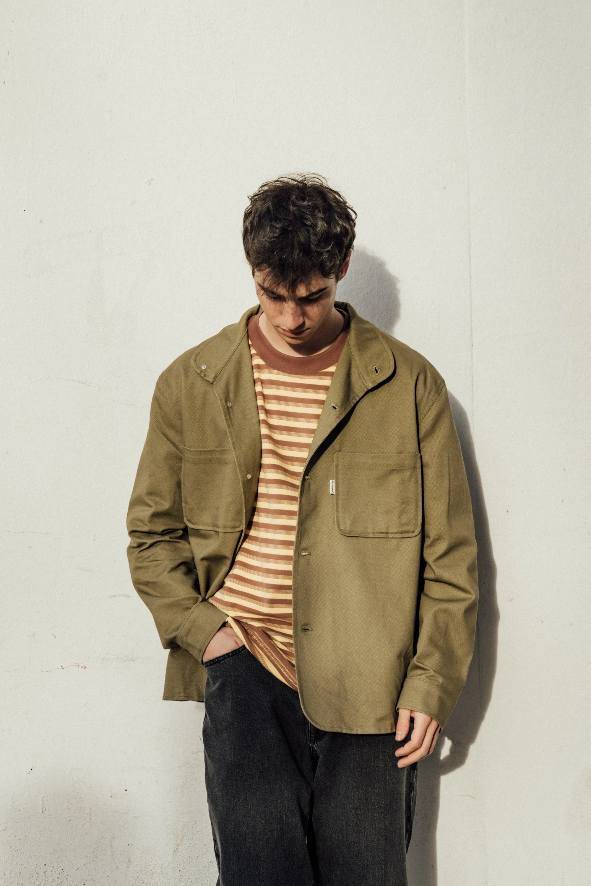 SOFT CANVAS OVERSHIRT - KHAKI