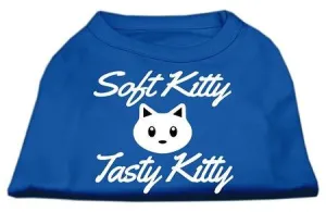 Softy Kitty, Tasty Kitty Screen Print Dog Shirt Blue XXL (18)