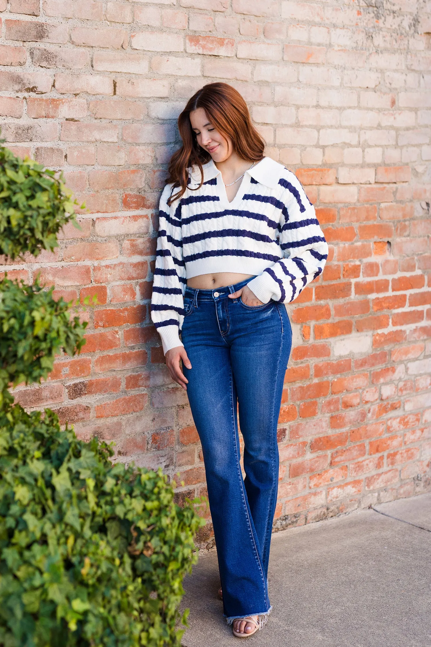 The Study Hall Striped Cropped Sweater