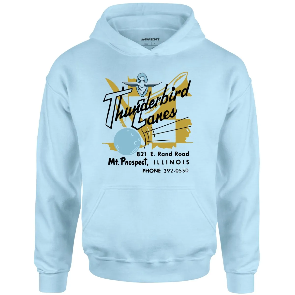 Thunderbird Lanes - Mt. Prospect, IL - Vintage Bowling Alley - Unisex Hoodie