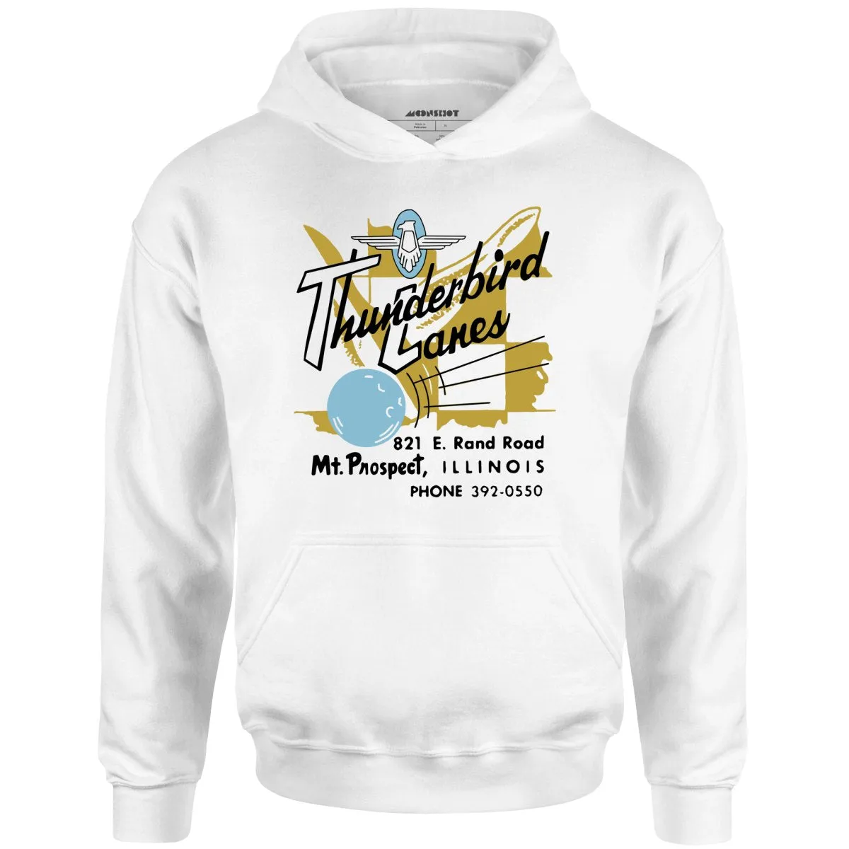 Thunderbird Lanes - Mt. Prospect, IL - Vintage Bowling Alley - Unisex Hoodie