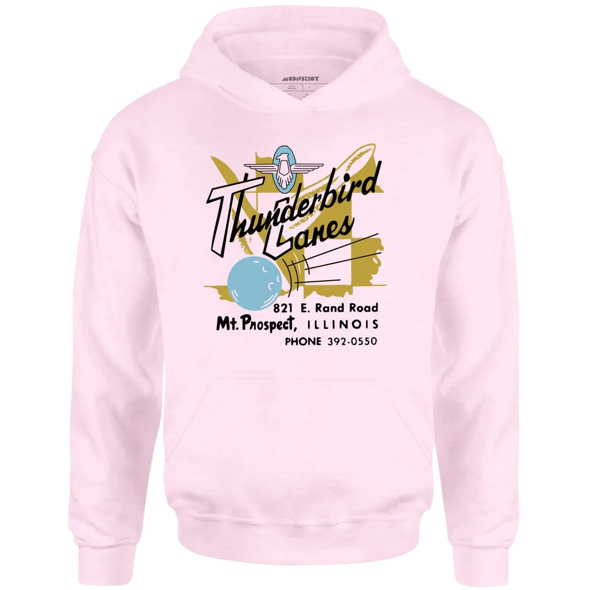 Thunderbird Lanes - Mt. Prospect, IL - Vintage Bowling Alley - Unisex Hoodie