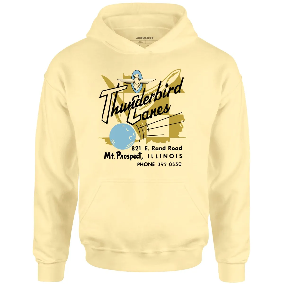 Thunderbird Lanes - Mt. Prospect, IL - Vintage Bowling Alley - Unisex Hoodie