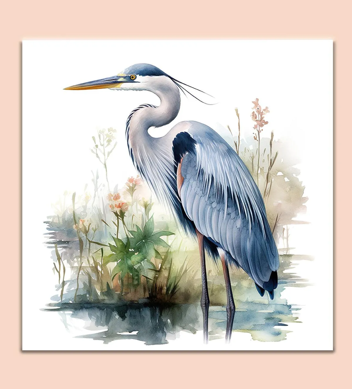 Tranquil Heron: Serenity in the Swampn Standing in a Swamp