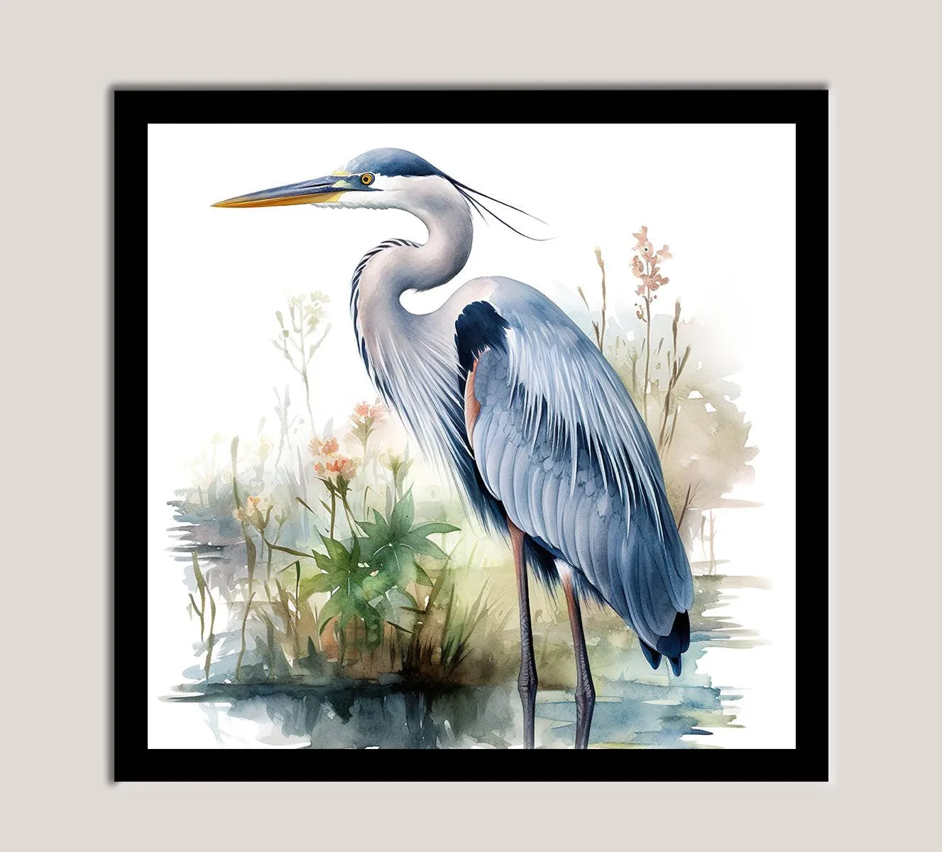 Tranquil Heron: Serenity in the Swampn Standing in a Swamp