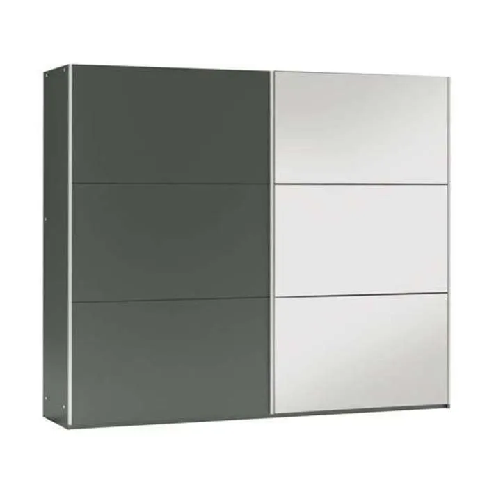 VIGO 250cm Sliding Door Wardrobe Graphite Mirror