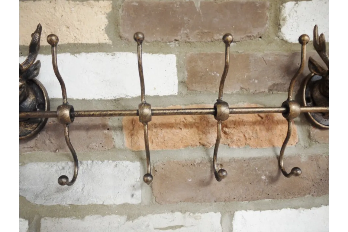 Vintage Style Stag Head Coat Rack with 4 Hook