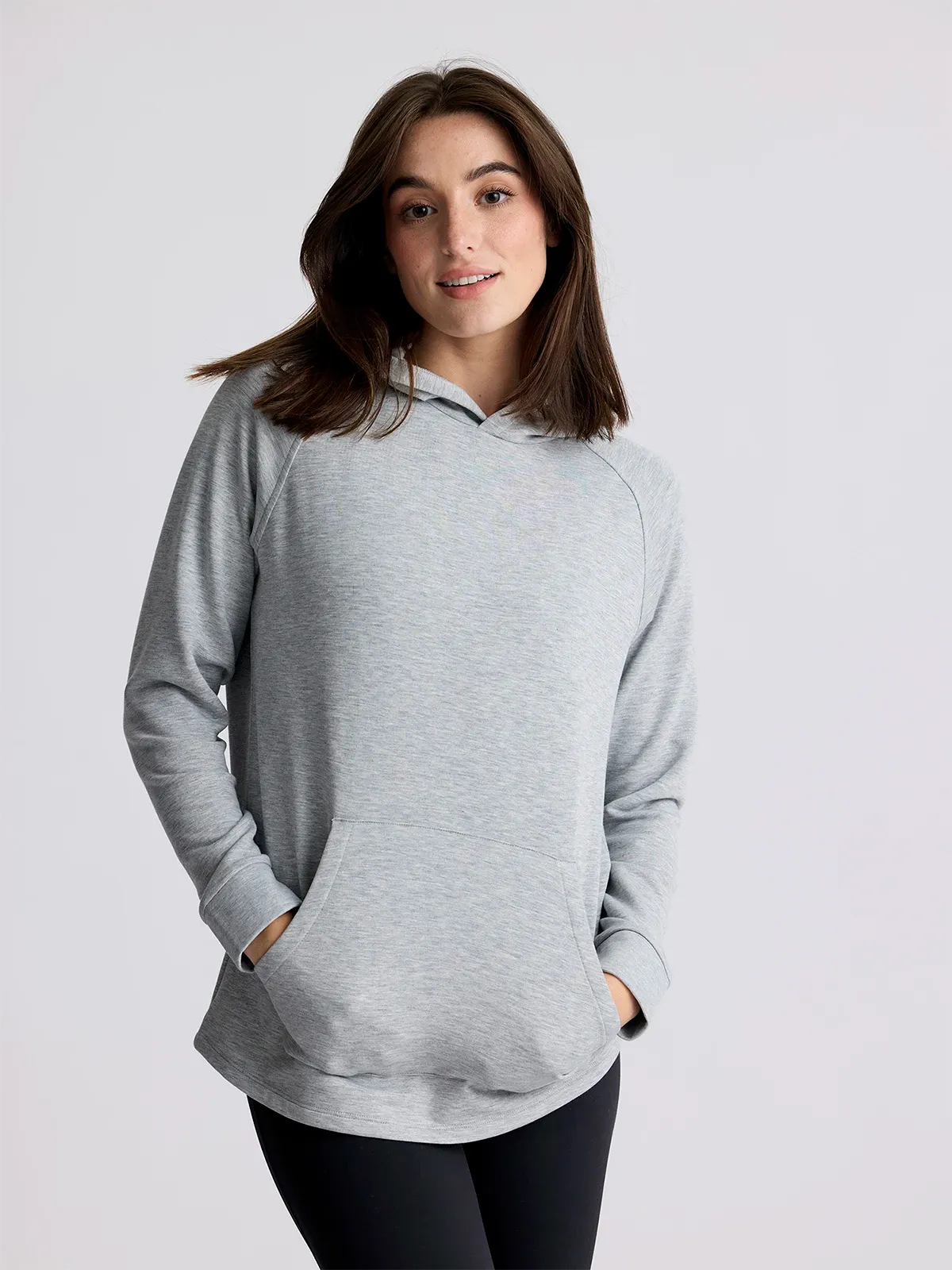 Women's Bamboo Lightweight Fleece Hoodie - Light Heather Grey