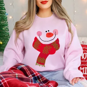 Women's Christmas Sweatshirt, Christmas Crewneck Cozy, Comfy Gildan Sweatshirt, Snowman Pullover, Cute Snowman Shirt, Five Colors