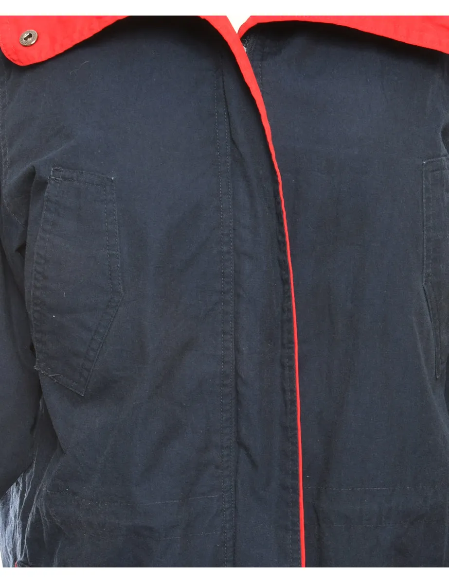 Zip Front Navy & Red Classic Jacket - XL