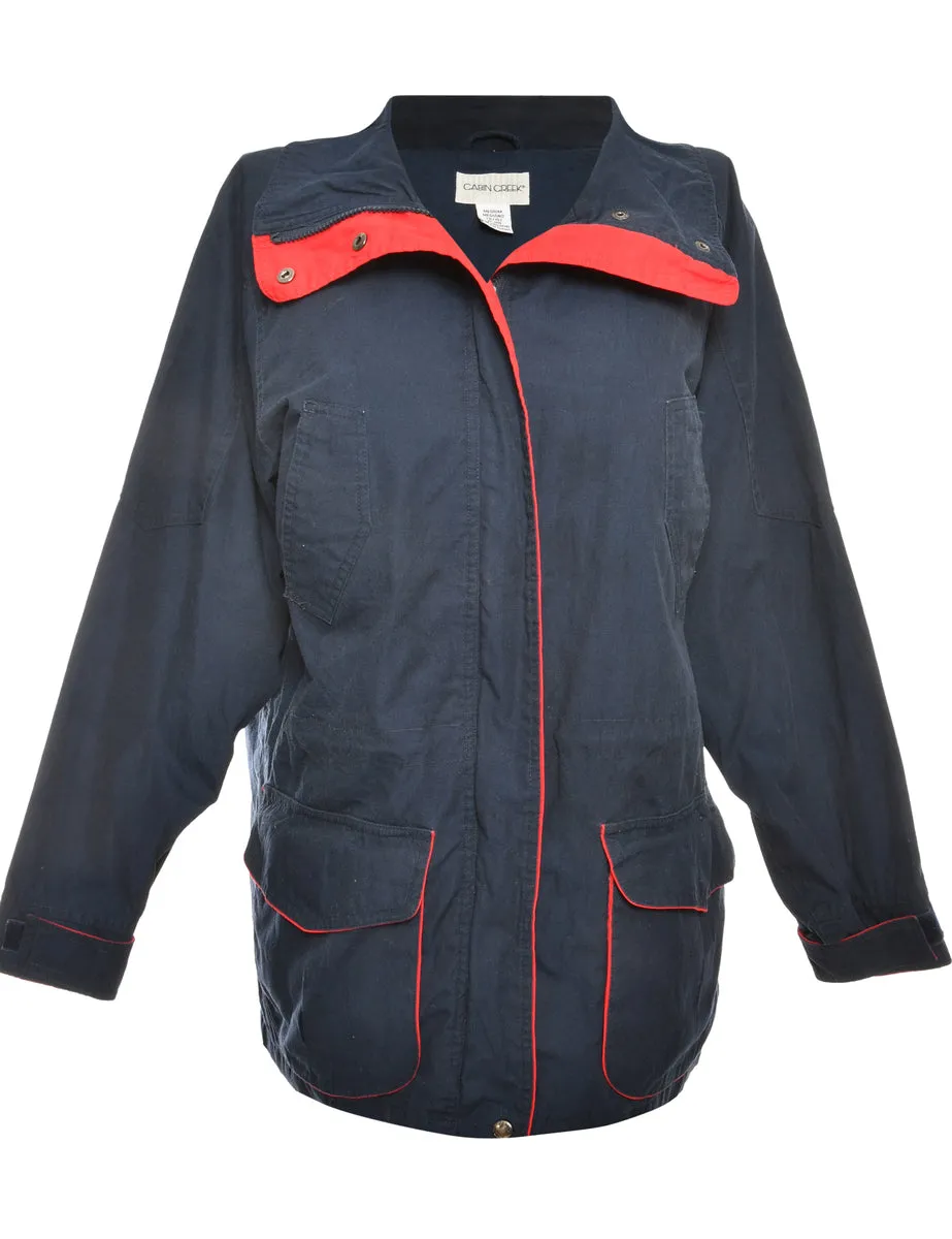 Zip Front Navy & Red Classic Jacket - XL